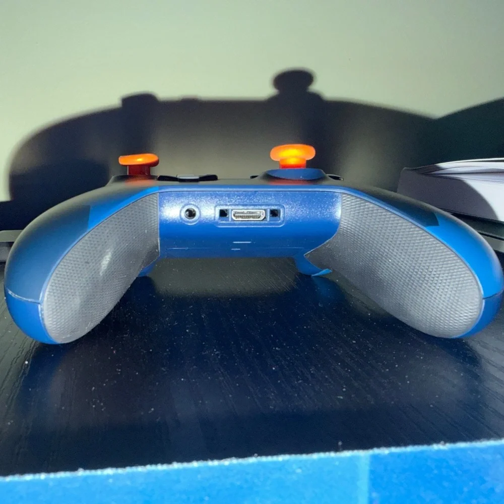 Microsoft Xbox Wireless Custom Controller Blue/Orange Pattern with Rubber Grips